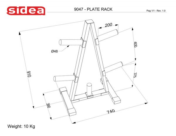 Pyramide stativ til vægtskiver - Pyramide rack. - Sidea.dk - Traning ...